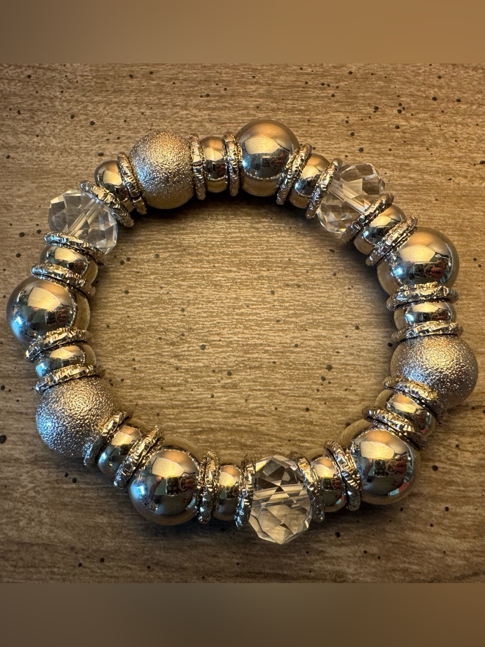 Silver Tone Stretch Bracelet